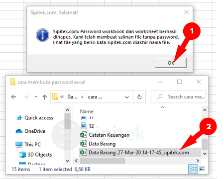 Password Excel Berhasil Dibuka