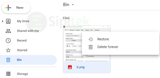 Bin Folder Google Drive