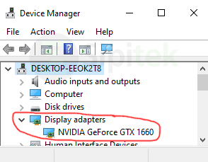 Device Manager Display Adapters