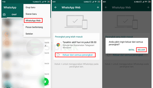 Keluarkan WhatsApp Web