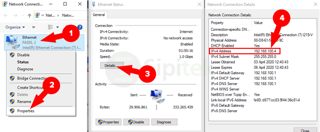 Network Connection Details Windows