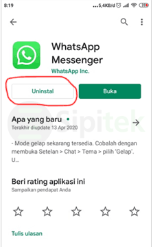 Uninstall WhatsApp