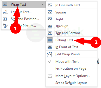 Wrap Text Behind Text Word