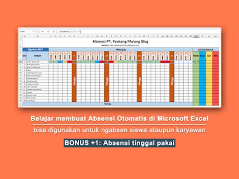 Tutorial cara membuat absensi otomatis di Excel