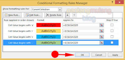 conditional formatting rules manager