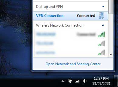 VPN Windows terhubung