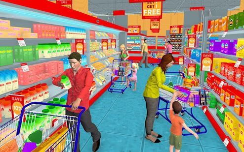 Supermarket Grocery Shopping Mall Family Game