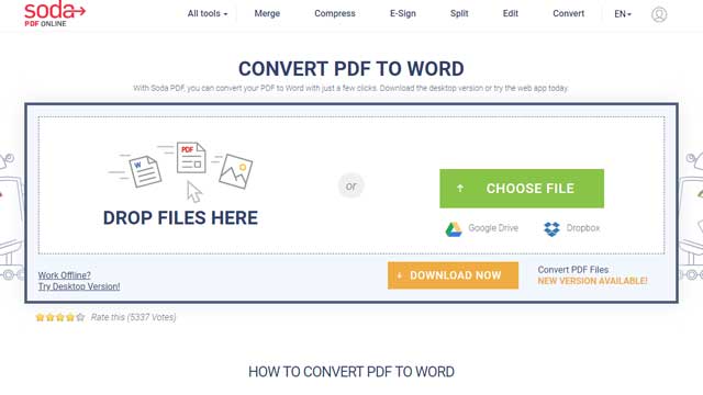 SodaPDF Convert PDF to Word
