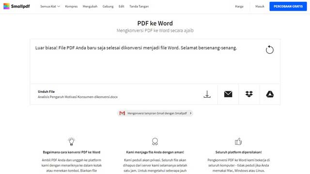 Cara Mengubah File PDF ke Word-Tanpa Aplikasi dengan Smallpdf