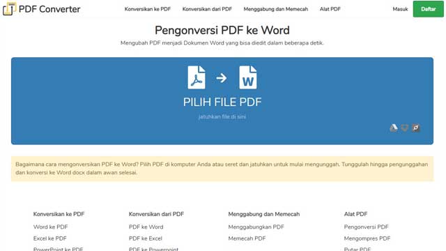 Cara Mengubah File PDF ke Word secara Online melalui PDF Converter