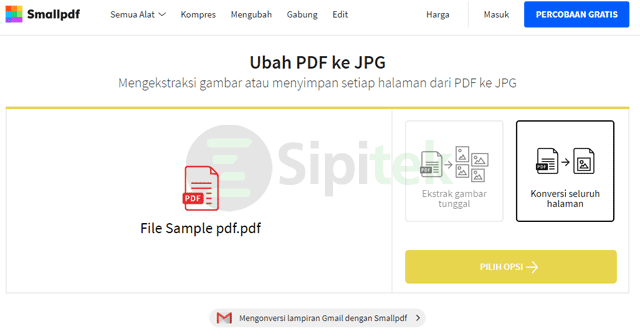 Cara Mengubah PDF ke JPG secara Online melalui Smallpdf