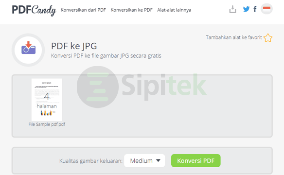 Mengubah File PDF ke JPG melalui PDF Candy