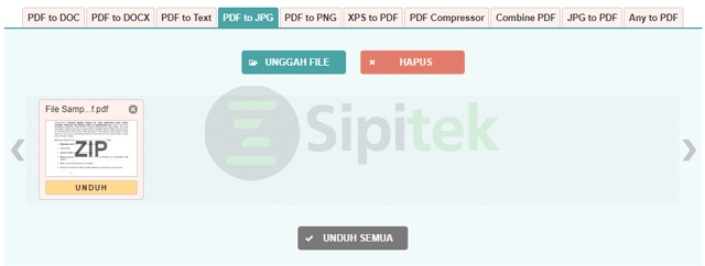 Mengubah PDF ke JPG melalui Situs PDF to Image
